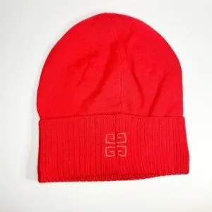 Givenchy Ribbed Embroidered Logo Beanie Red Buy Givenchy Ribbed Embroidered Logo Beanie  main image 4